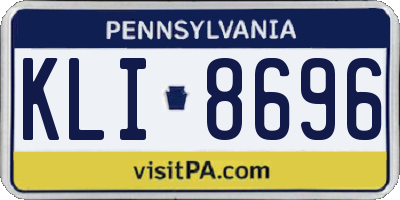 PA license plate KLI8696