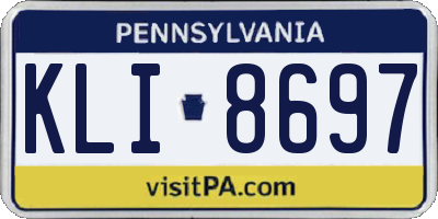 PA license plate KLI8697
