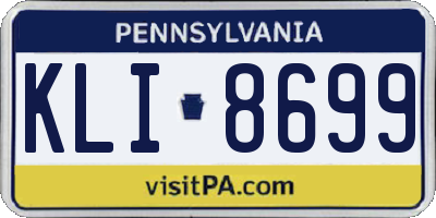 PA license plate KLI8699