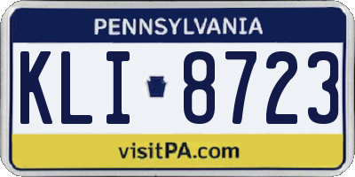 PA license plate KLI8723