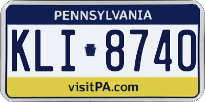PA license plate KLI8740