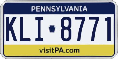 PA license plate KLI8771