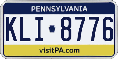 PA license plate KLI8776