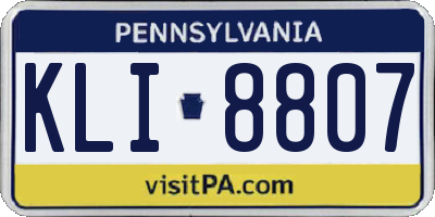 PA license plate KLI8807