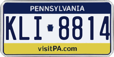 PA license plate KLI8814