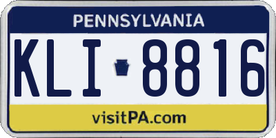 PA license plate KLI8816