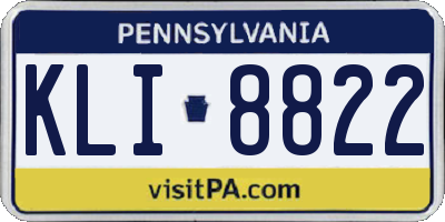 PA license plate KLI8822