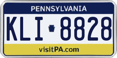 PA license plate KLI8828