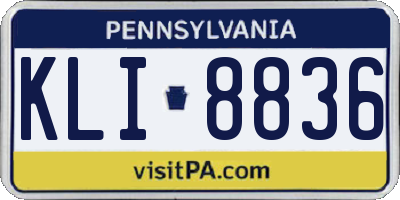 PA license plate KLI8836