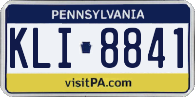 PA license plate KLI8841