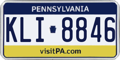 PA license plate KLI8846