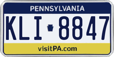 PA license plate KLI8847