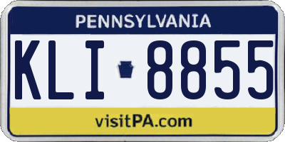 PA license plate KLI8855