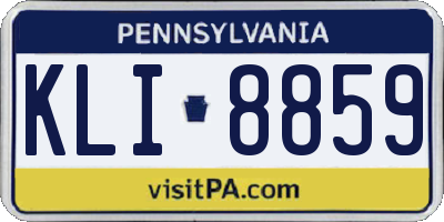 PA license plate KLI8859