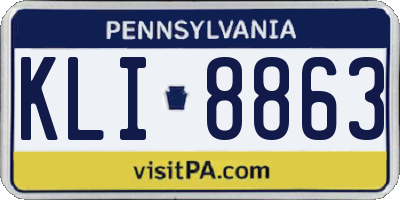 PA license plate KLI8863