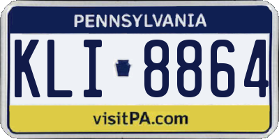 PA license plate KLI8864