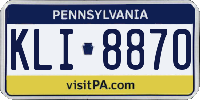 PA license plate KLI8870