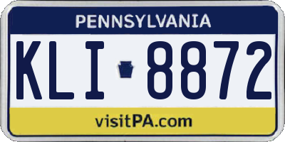PA license plate KLI8872