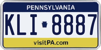 PA license plate KLI8887