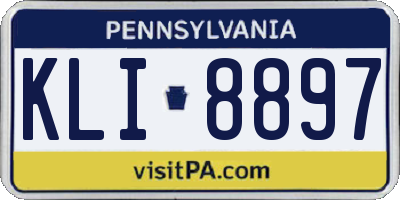 PA license plate KLI8897
