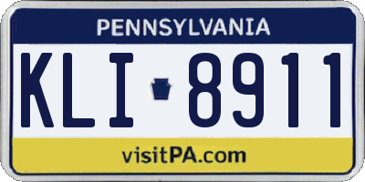 PA license plate KLI8911
