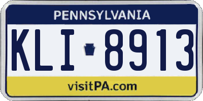 PA license plate KLI8913