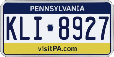 PA license plate KLI8927