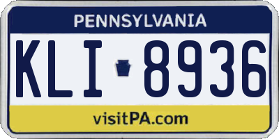 PA license plate KLI8936