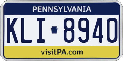 PA license plate KLI8940