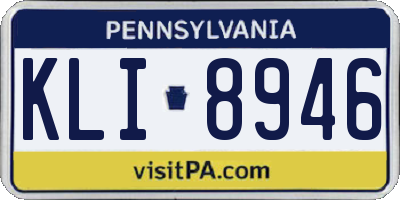 PA license plate KLI8946