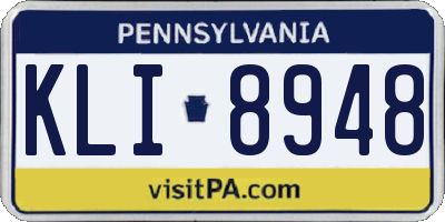 PA license plate KLI8948