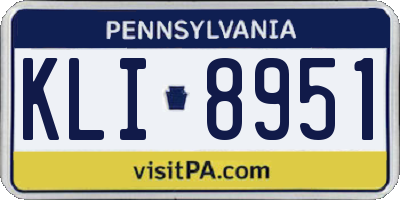 PA license plate KLI8951