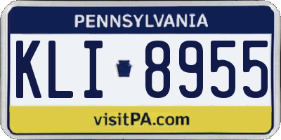 PA license plate KLI8955