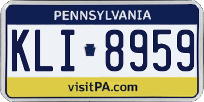 PA license plate KLI8959
