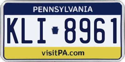 PA license plate KLI8961