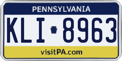 PA license plate KLI8963
