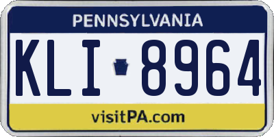 PA license plate KLI8964