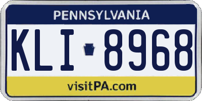 PA license plate KLI8968
