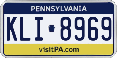 PA license plate KLI8969
