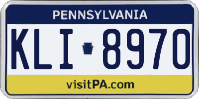 PA license plate KLI8970