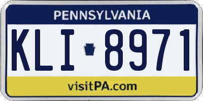 PA license plate KLI8971