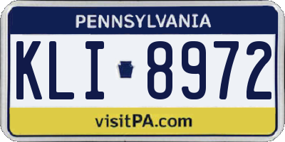 PA license plate KLI8972