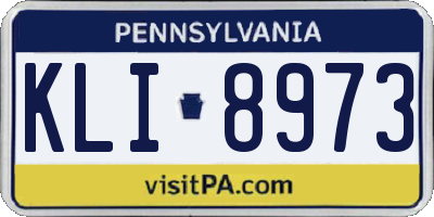 PA license plate KLI8973