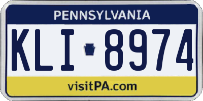 PA license plate KLI8974