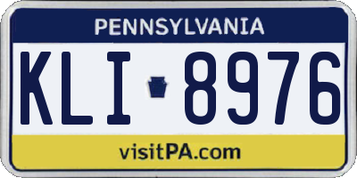 PA license plate KLI8976