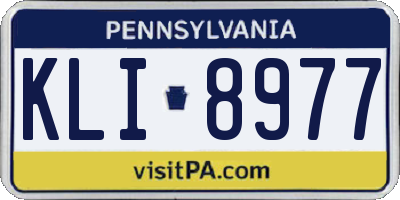PA license plate KLI8977