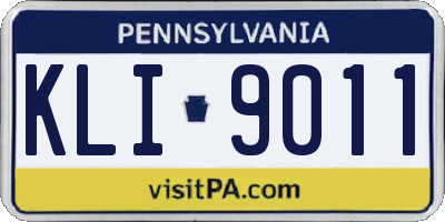 PA license plate KLI9011