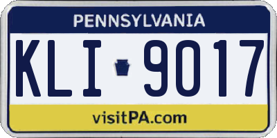 PA license plate KLI9017