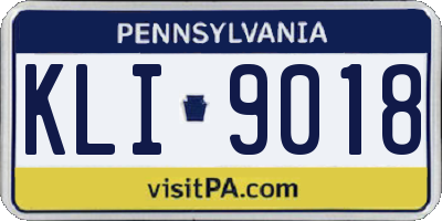 PA license plate KLI9018