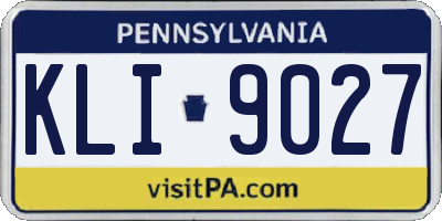 PA license plate KLI9027
